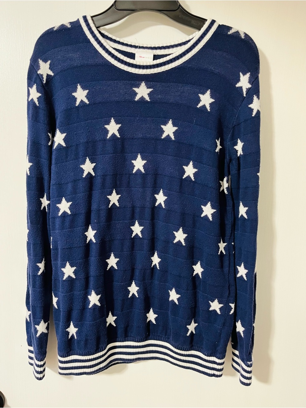 Hanna Andersson Girls Navy and White Star Sweater
